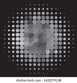 Abstract halftone background pattern. Monochrome geometric vector line illustration