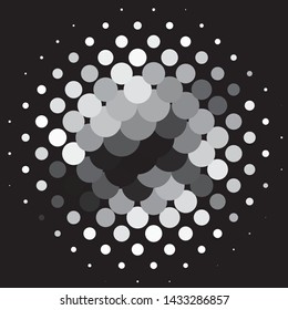 Abstract halftone background pattern. Monochrome geometric vector line illustration