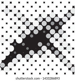 Abstract halftone background pattern. Monochrome geometric vector line illustration