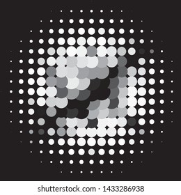Abstract halftone background pattern. Monochrome geometric vector line illustration
