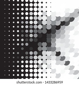 Abstract halftone background pattern. Monochrome geometric vector line illustration