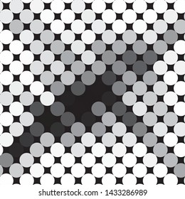 Abstract halftone background pattern. Monochrome geometric vector line illustration