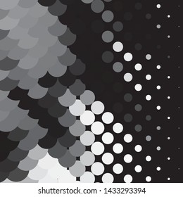 Abstract halftone background pattern. Monochrome geometric vector line illustration