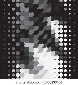 Abstract halftone background pattern. Monochrome geometric vector line illustration