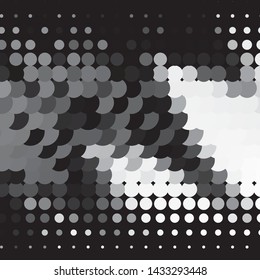 Abstract halftone background pattern. Monochrome geometric vector line illustration