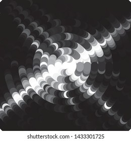 Abstract halftone background pattern. Monochrome geometric vector line illustration