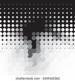 Abstract halftone background pattern. Monochrome geometric vector line illustration