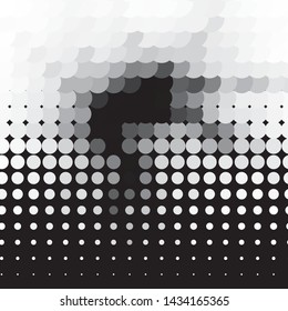 Abstract halftone background pattern. Monochrome geometric vector line illustration