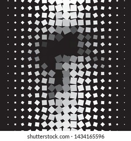 Abstract halftone background pattern. Monochrome geometric vector line illustration