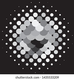 Abstract halftone background pattern. Monochrome geometric vector line illustration