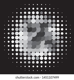 Abstract halftone background pattern. Monochrome geometric vector line illustration