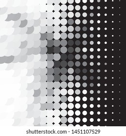 Abstract halftone background pattern. Monochrome geometric vector line illustration