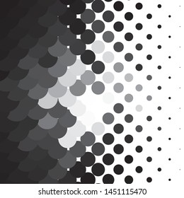 Abstract halftone background pattern. Monochrome geometric vector line illustration
