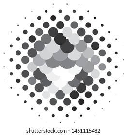 Abstract halftone background pattern. Monochrome geometric vector line illustration