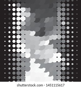 Abstract halftone background pattern. Monochrome geometric vector line illustration