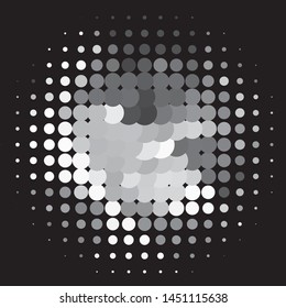 Abstract halftone background pattern. Monochrome geometric vector line illustration