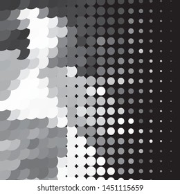Abstract halftone background pattern. Monochrome geometric vector line illustration