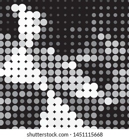 Abstract halftone background pattern. Monochrome geometric vector line illustration