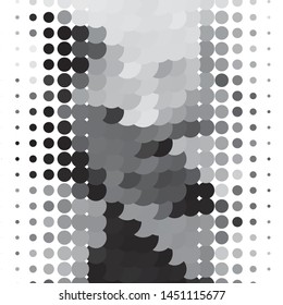 Abstract halftone background pattern. Monochrome geometric vector line illustration