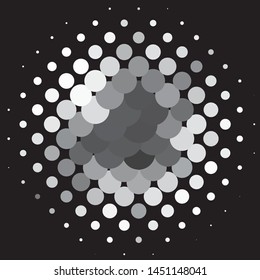 Abstract halftone background pattern. Monochrome geometric vector line illustration