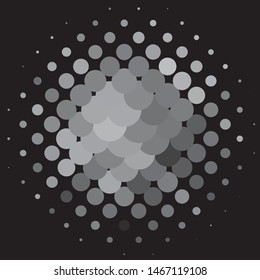 Abstract halftone background pattern. Monochrome geometric vector line illustration