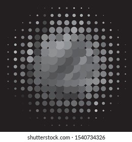 Abstract halftone background pattern. Monochrome geometric vector line illustration