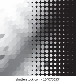 Abstract halftone background pattern. Monochrome geometric vector line illustration