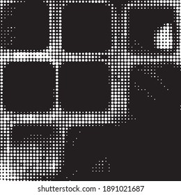 Abstract halftone background pattern. Monochrome geometric vector line illustration