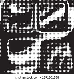 Abstract halftone background pattern. Monochrome geometric vector line illustration