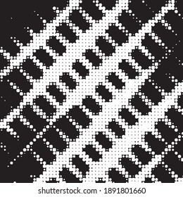 Abstract halftone background pattern. Monochrome geometric vector line illustration