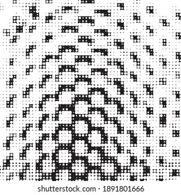 Abstract halftone background pattern. Monochrome geometric vector line illustration