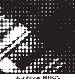 Abstract halftone background pattern. Monochrome geometric vector line illustration