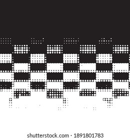 Abstract halftone background pattern. Monochrome geometric vector line illustration