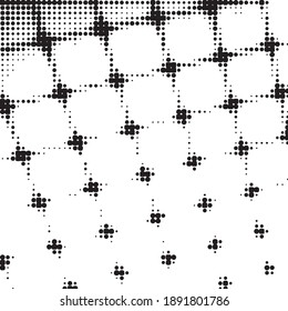 Abstract halftone background pattern. Monochrome geometric vector line illustration
