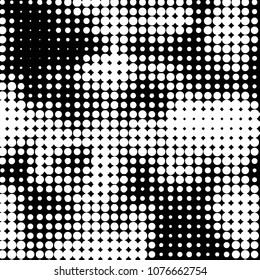 Abstract halftone background pattern. Spotted monochrome vector line illustration
