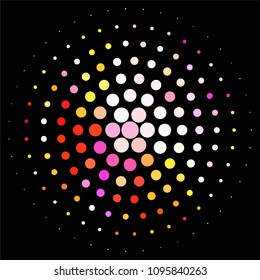 Abstract halftone background pattern. Spotted colorful vector line illustration
