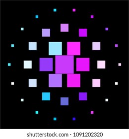 Abstract halftone background pattern. Squared colorful vector line illustration
