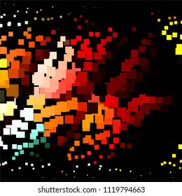 Abstract halftone background pattern. Squared colorful vector line illustration
