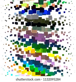 Abstract halftone background pattern. Squared colorful vector line illustration
