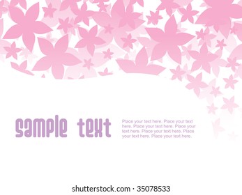 fondo medio-tono abstracto con flor rosa y texto de muestra
