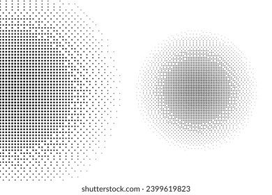 Abstract Halftone Background Polka dot texture pattern on black and white color