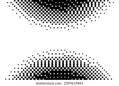 Abstract Halftone Background Polka dot texture pattern on black and white color