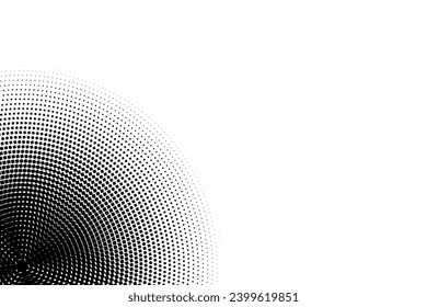 Abstract Halftone Background Polka dot texture pattern on black and white color