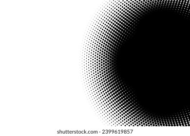 Abstract Halftone Background Polka dot texture pattern on black and white color