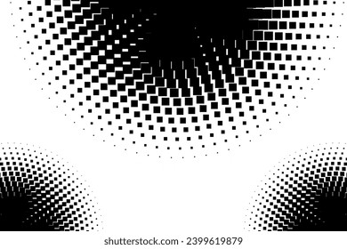 Resumen Patrón de textura de punto polka de fondo semitoneado en color blanco y negro