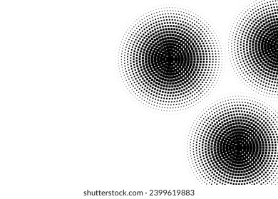 Resumen Patrón de textura de punto polka de fondo semitoneado en color blanco y negro