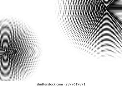 Abstract Halftone Background Polka dot texture pattern on black and white color