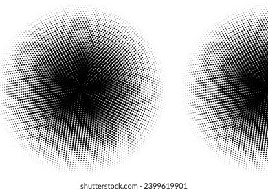 Abstract Halftone Background Polka dot texture pattern on black and white color