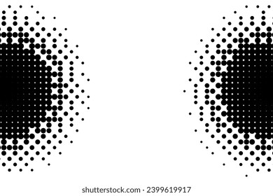 Abstract Halftone Background Polka dot texture pattern on black and white color