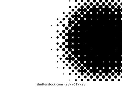 Abstract Halftone Background Polka dot texture pattern on black and white color